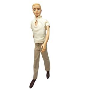 Vintage Pat Pending 1st Runs Straight Leg Ken w/Blue Eyes Blonde Flocked Hair